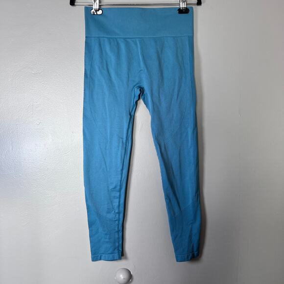 ✨2pc Scrunch Butt Seamless Leggings Lot L Blue Purple High Waist Yoga Workout - Picture 8 of 11